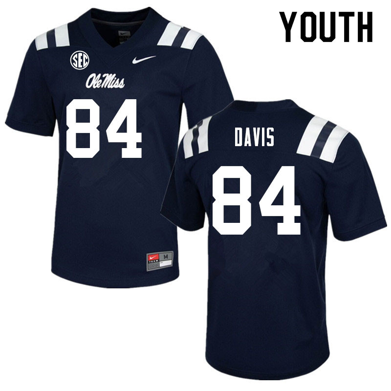 Qua Davis Ole Miss Rebels NCAA Youth Navy #84 Stitched Limited College Football Jersey MTD0658KF